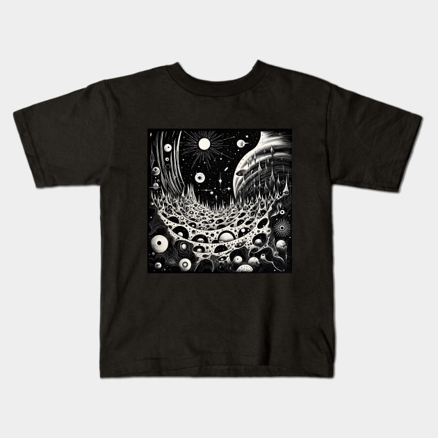 Space cosmic doodle Kids T-Shirt by beangeerie